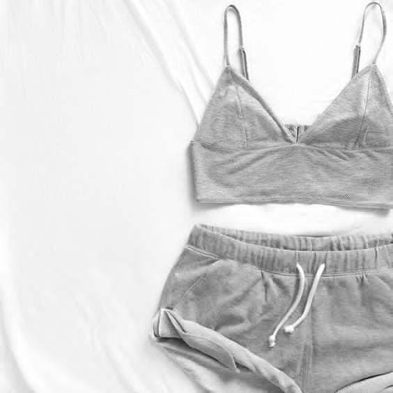 Leah Vest and Shorts Sleepwear - Gray / S
