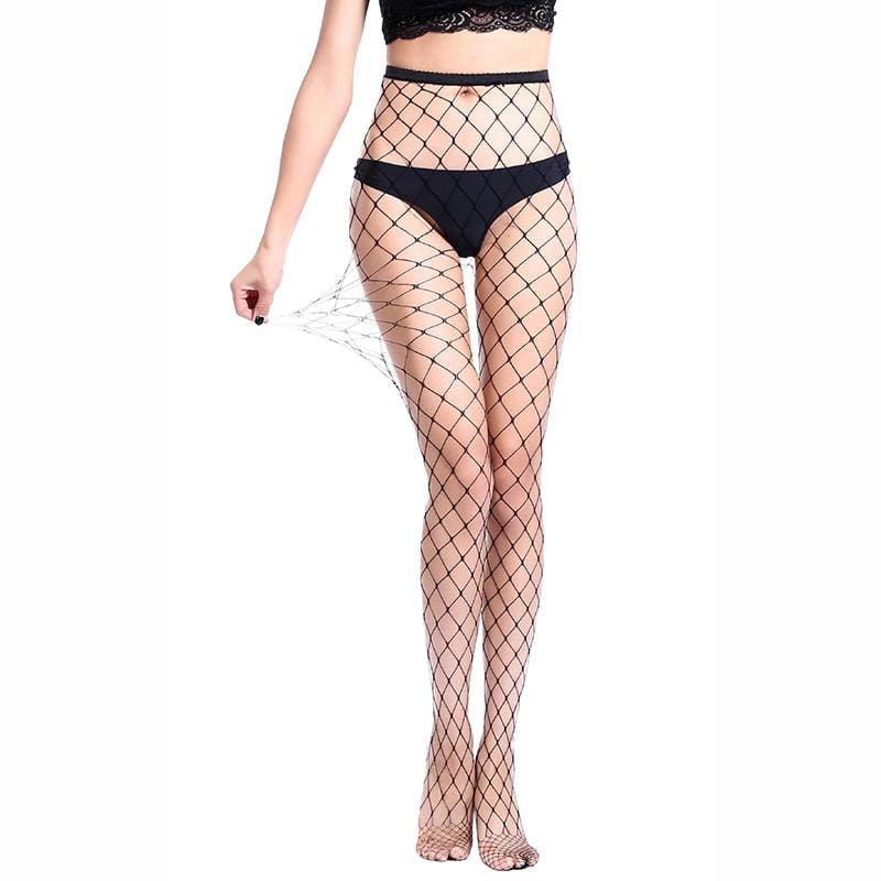 Mysterious Net Holes Thigh High Stockings - 4 Style / One Size