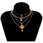 Splendid Round Coin Multilayer Gold Necklace